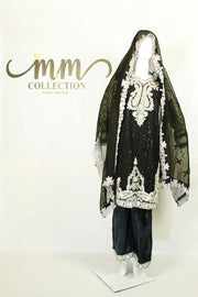 Applique Embellished Dress & Karai Dupatta: Effortless Elegance - M.M Collection - 