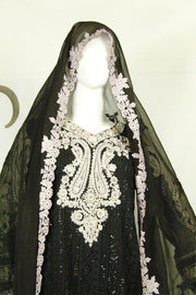 Applique Embellished Dress & Karai Dupatta: Effortless Elegance - M.M Collection - 