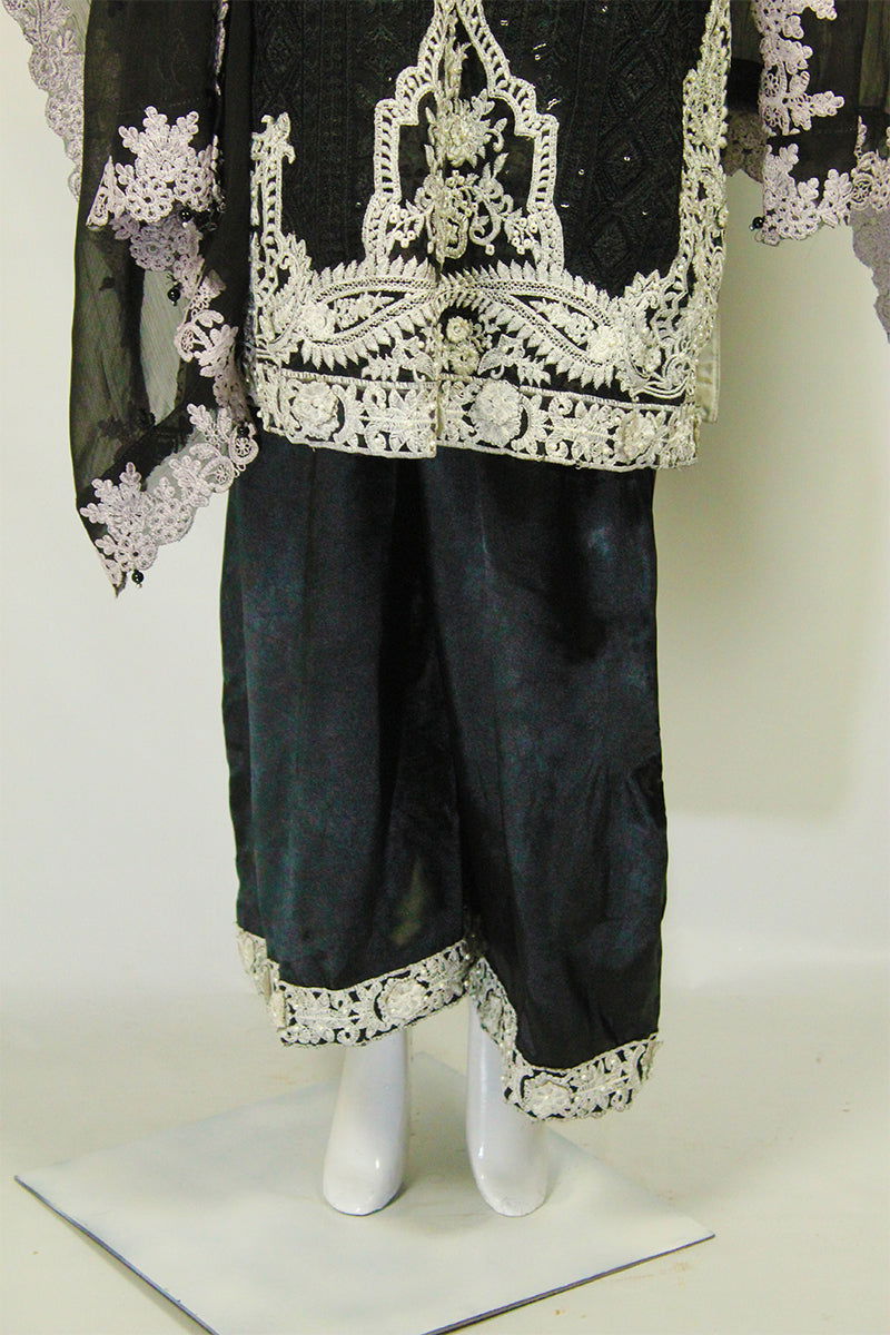 Applique Embellished Dress & Karai Dupatta: Effortless Elegance - M.M Collection - 