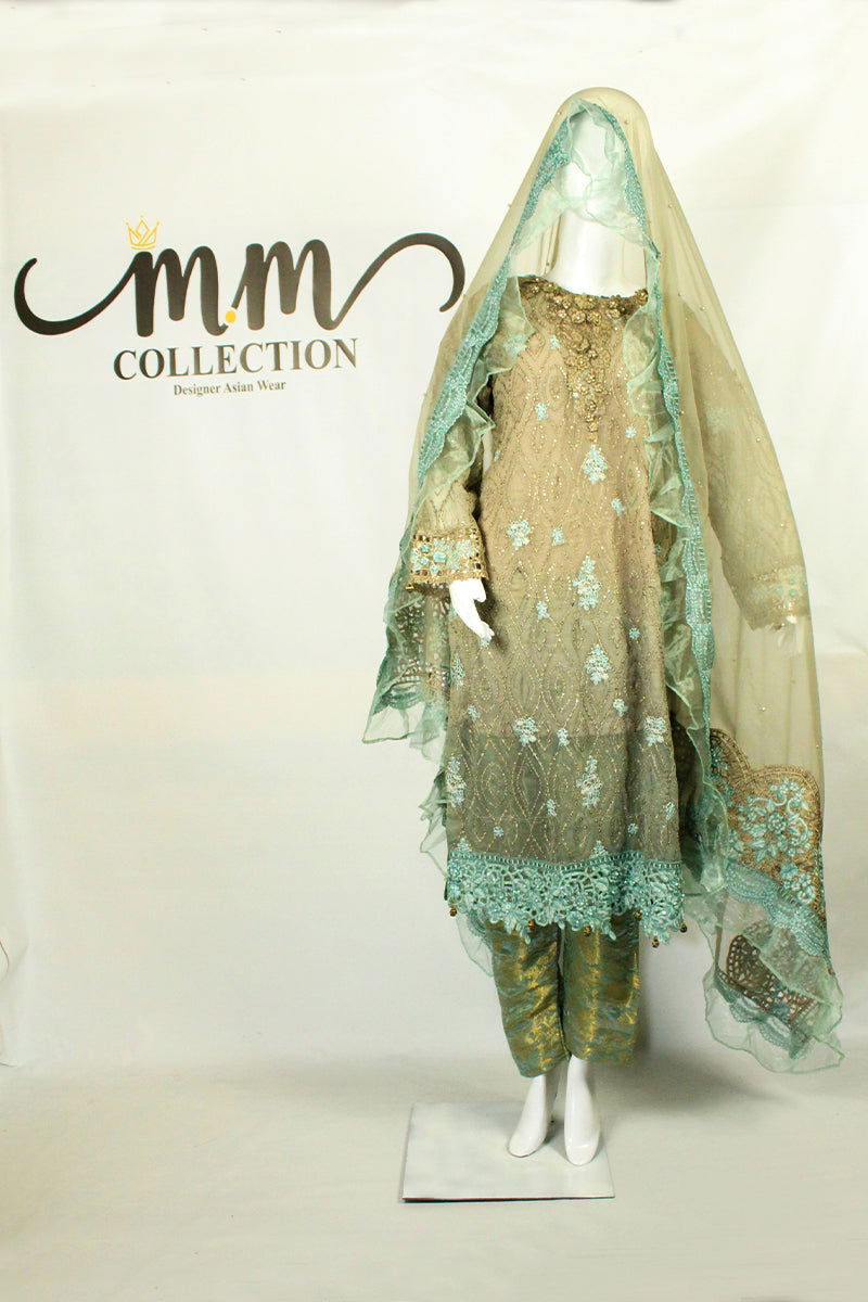 Applique & Lace Dupatta: Fusion Flair with Shafoon - M.M Collection - 