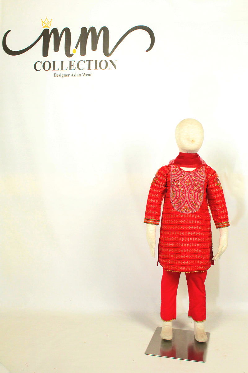 Applique Magic: Frock with Gota Dupatta, Lace Shalwar & Appliques (Teens) - M.M Collection - 
