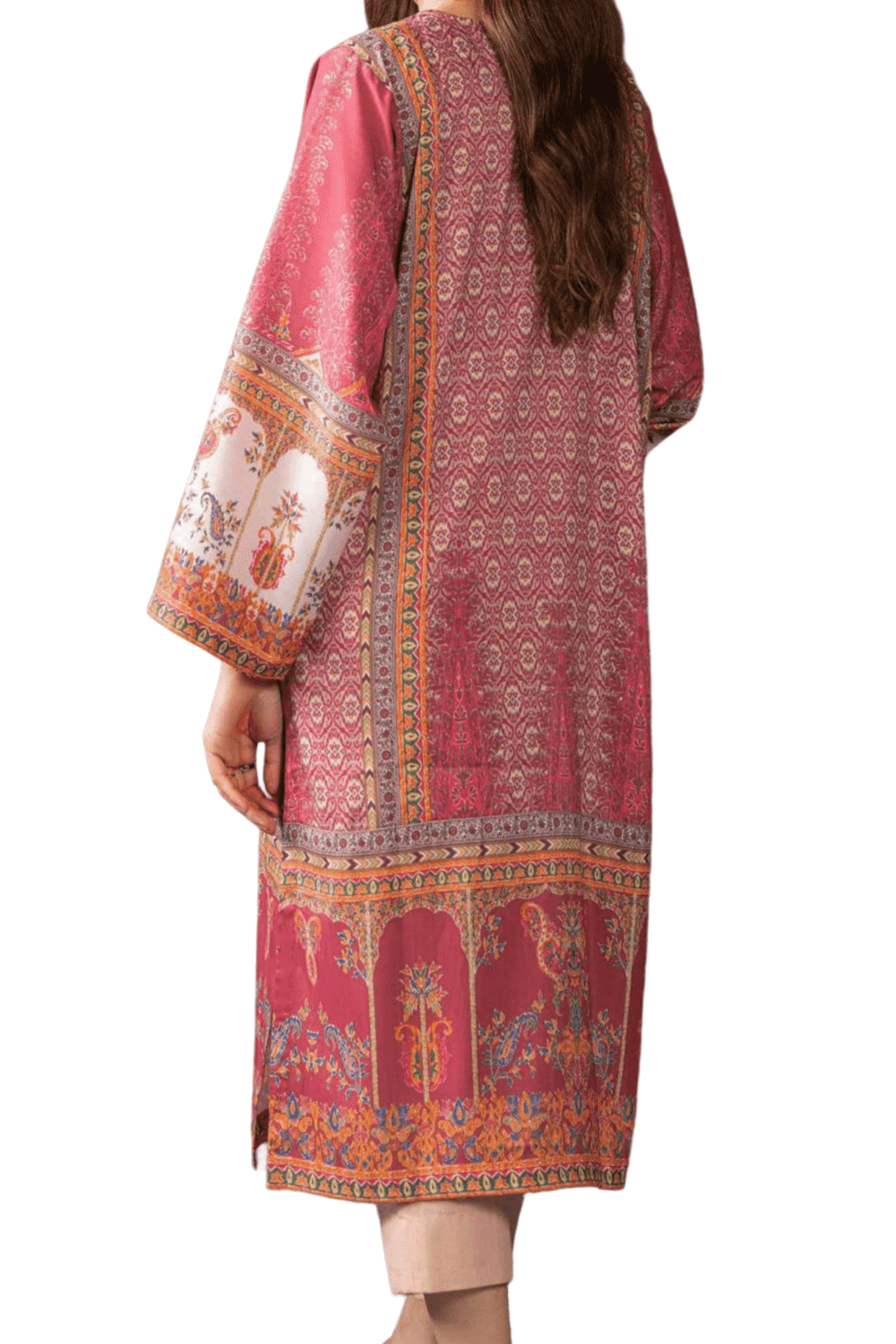 Blush Pink Embellished Kurta – Vibrant Floral Elegance - M.M Collection - 