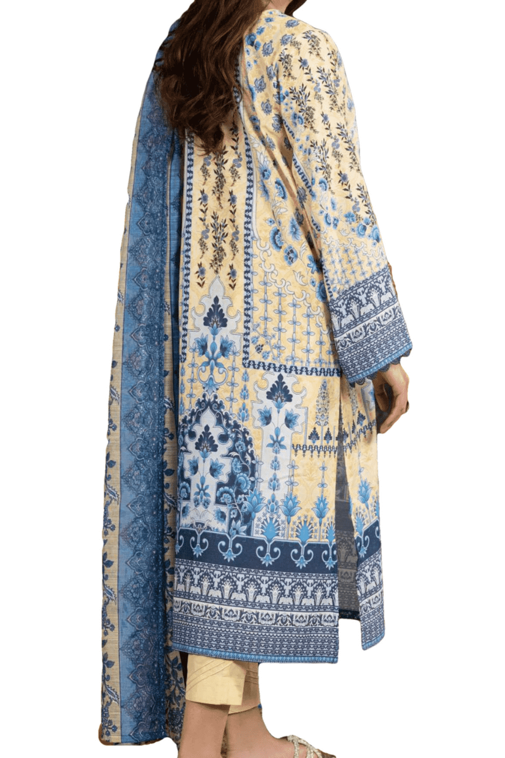 Classic Blue and Ivory Printed Kurta – A Fusion of Tradition and Elegance - M.M Collection - 