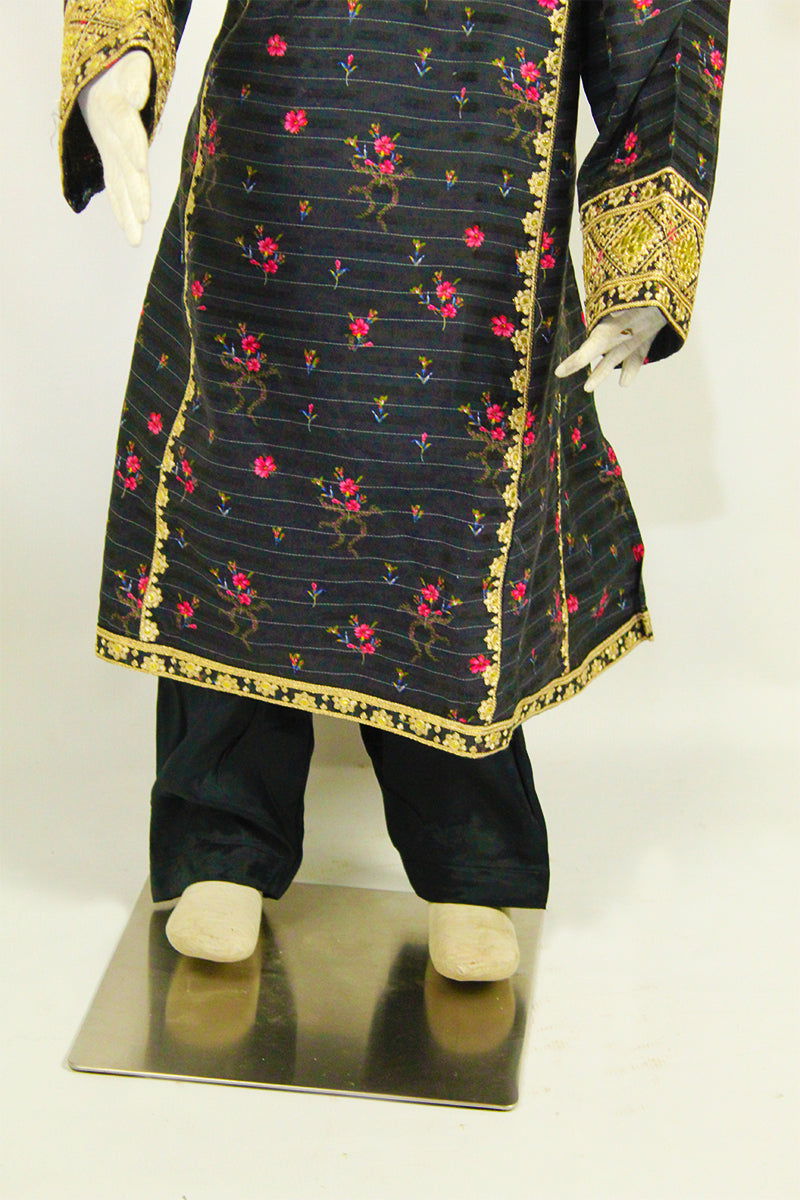 Eastern Comfort: Mini Dress with Full Shoulders & Sadi Shalwar (Kids) - M.M Collection - 