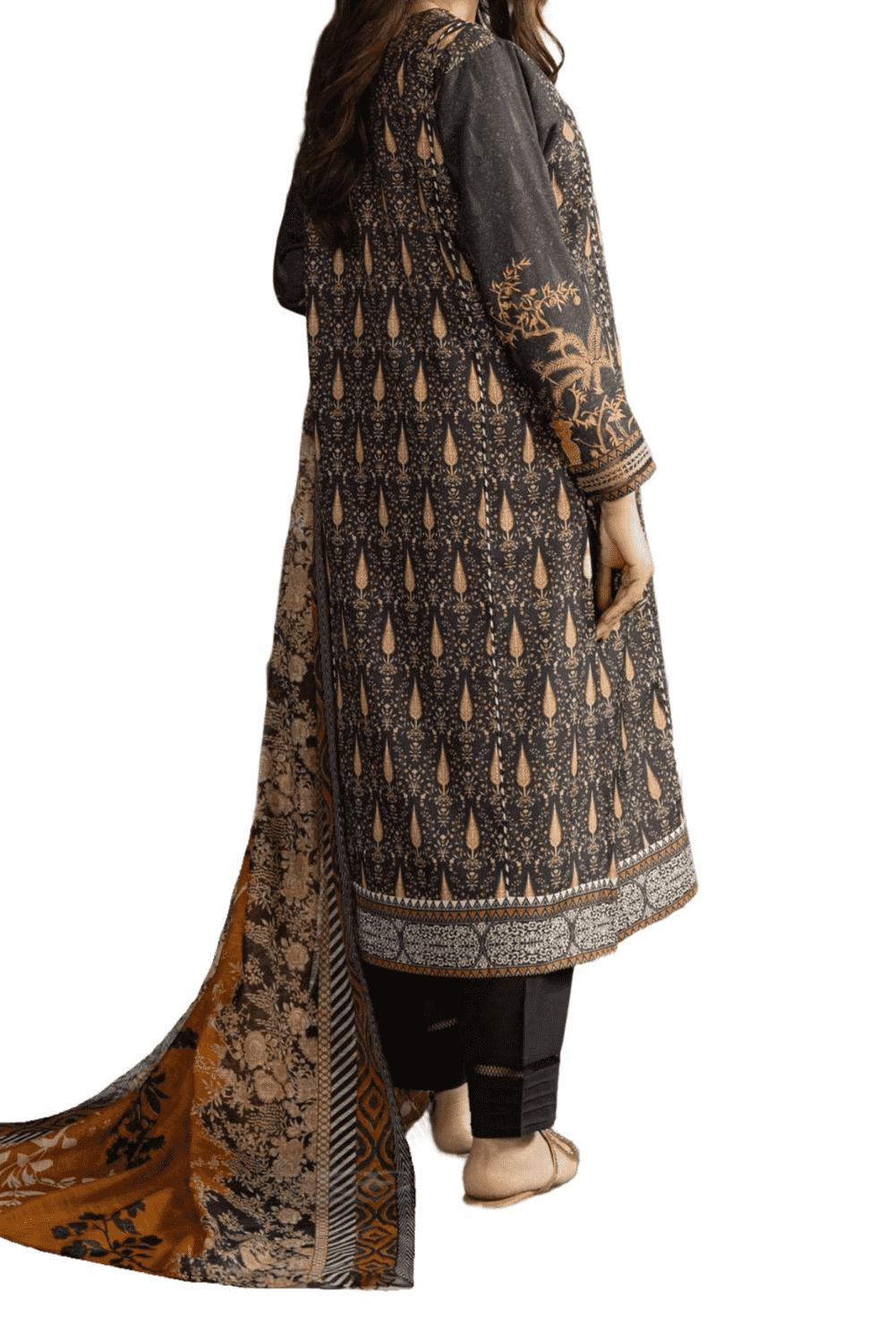 Elegant Black and Bronze Ethnic Embroidered Kurta – Timeless Charm - M.M Collection - 