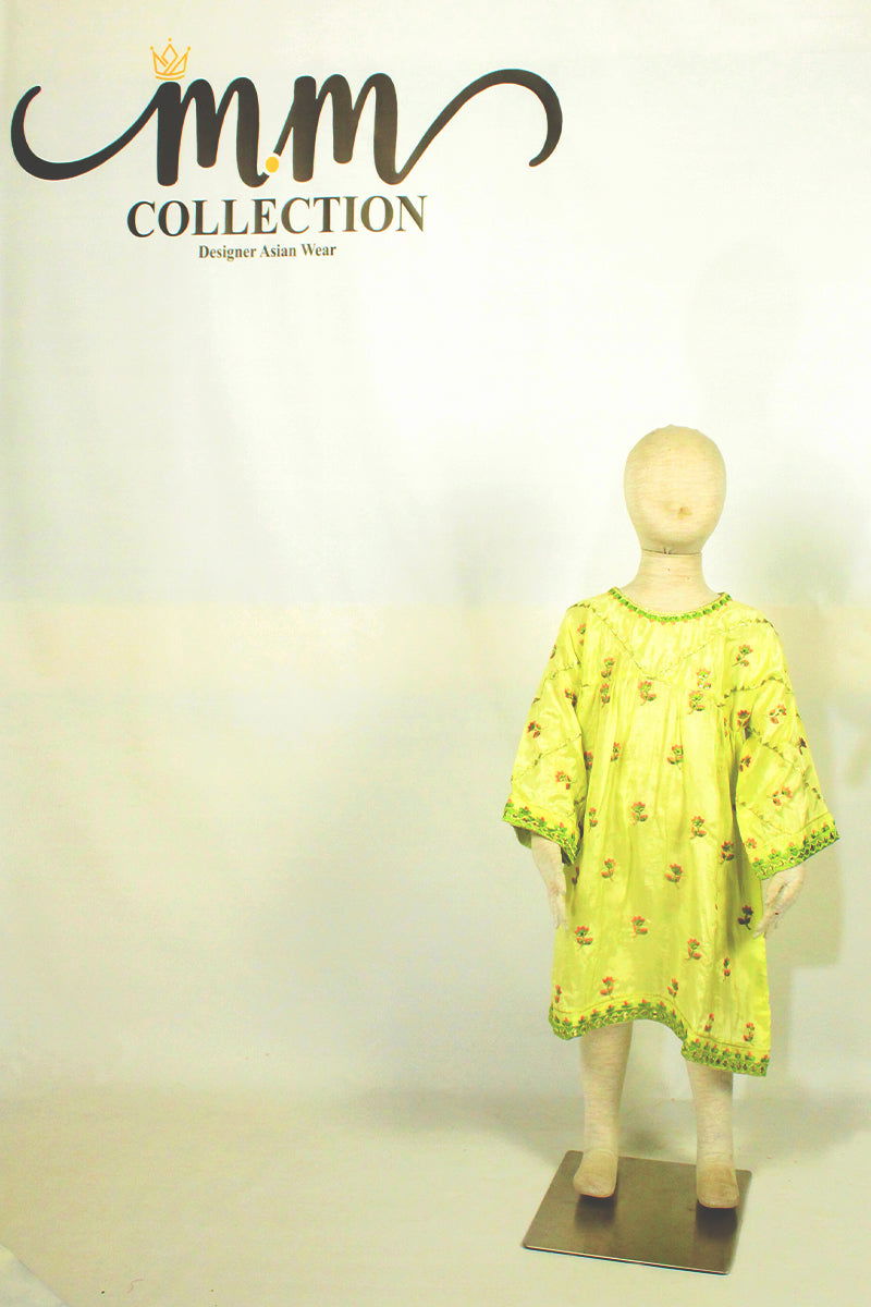 Exquisite Embroidery: Frock with Appliques & Matching Shalwar Set - M.M Collection - 