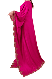 Fuchsia Pink Embroidered Kaftan – Regal Elegance - M.M Collection - 