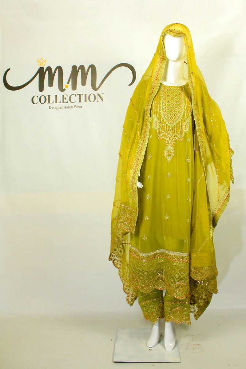 Gota & Applique Ensemble: Embrace Tradition for Mehendi Night - M.M Collection - 