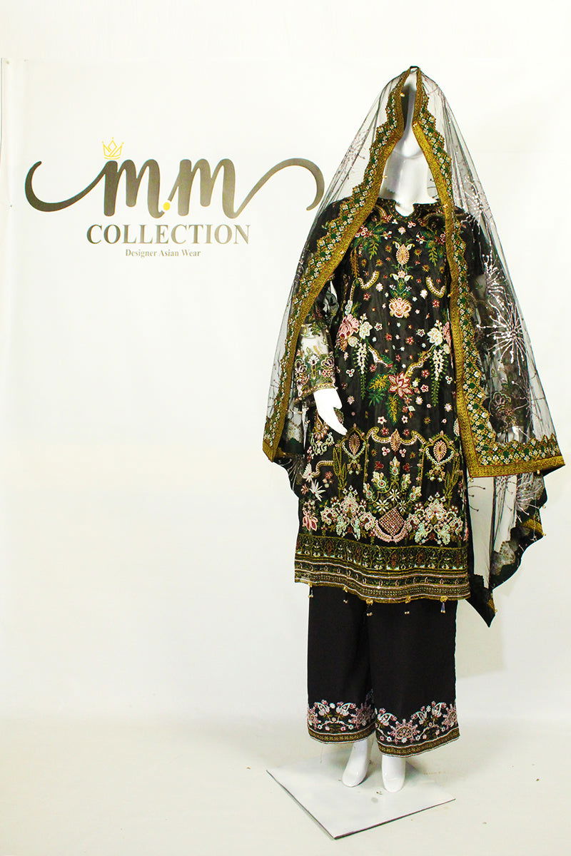 Gota Kinari Dupatta & Applique Work Dress: Dazzle with Tradition - M.M Collection - 