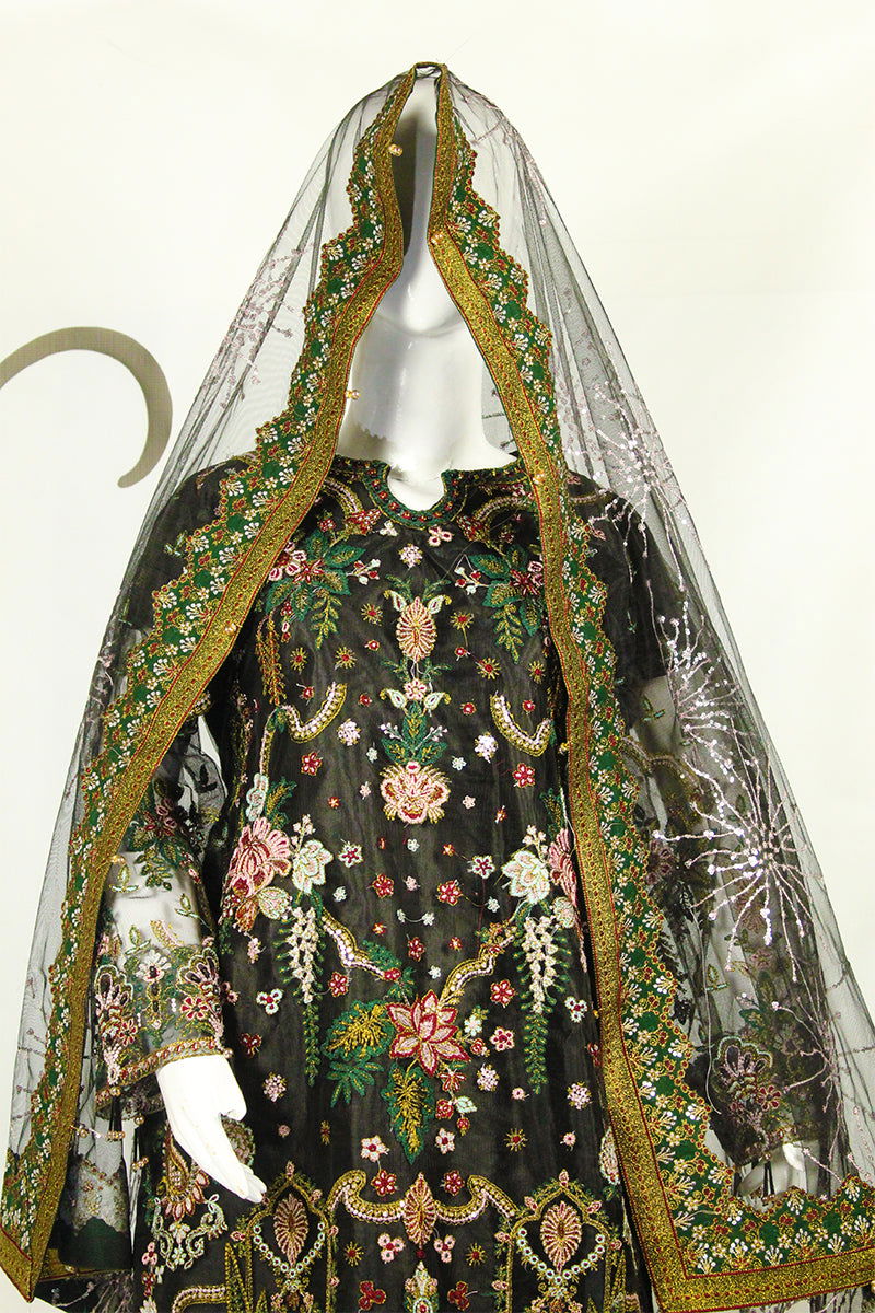 Gota Kinari Dupatta & Applique Work Dress: Dazzle with Tradition - M.M Collection - 