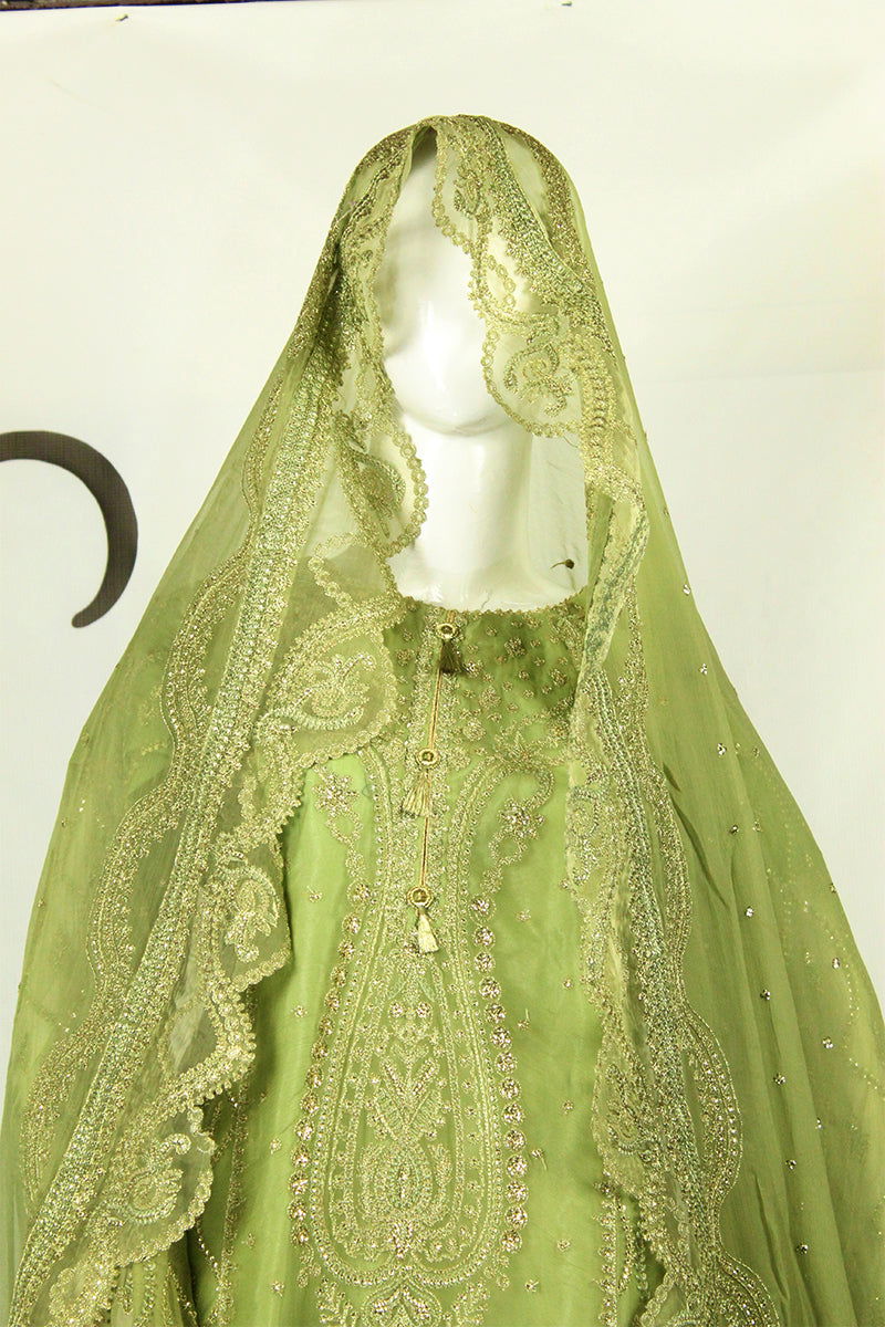 Gota Kinari Embroidered Ensemble: Dazzling with Gold - M.M Collection - 