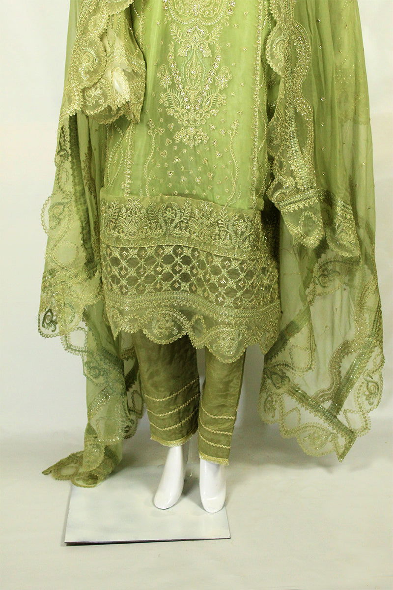 Gota Kinari Embroidered Ensemble: Dazzling with Gold - M.M Collection - 