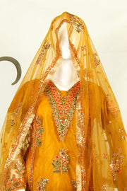 Handcrafted Gota Kinari Dupatta & Exquisite Shameez Work Kameez - M.M Collection - 