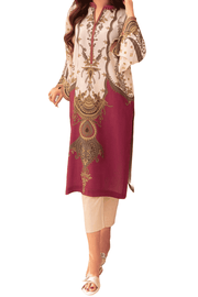 Ivory and Maroon Embroidered Kurta – Luxe Traditional Flair - M.M Collection - 