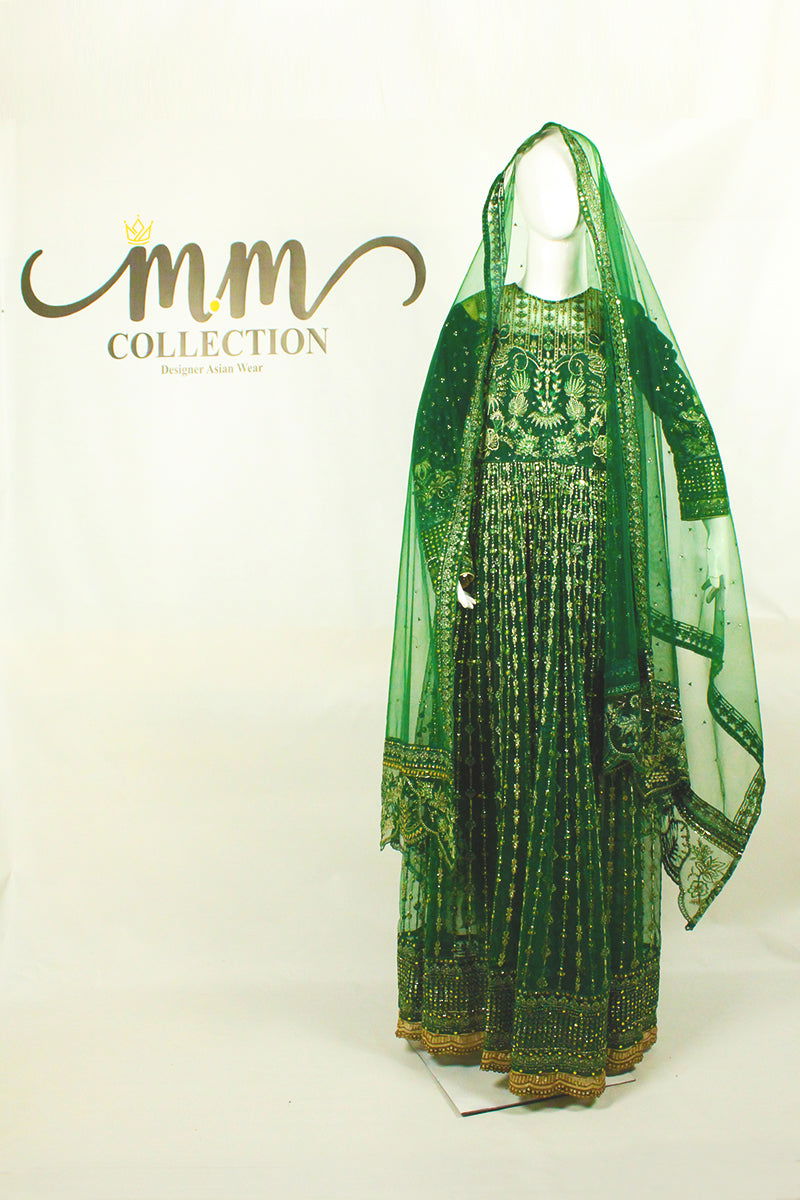 Lace Hem & Shaded Shalwar: Modern Maxi Dress with Eastern Touch - M.M Collection - 