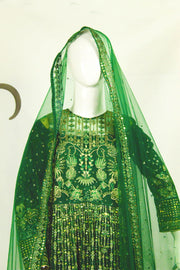 Lace Hem & Shaded Shalwar: Modern Maxi Dress with Eastern Touch - M.M Collection - 