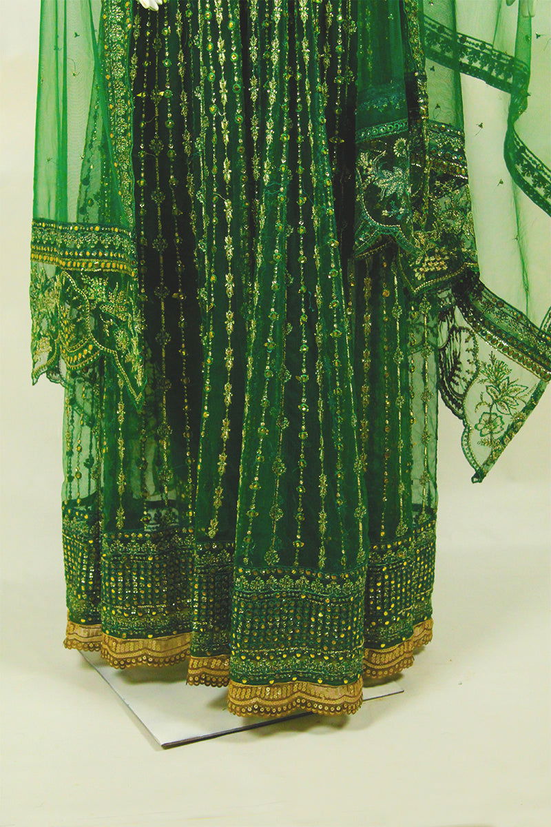 Lace Hem & Shaded Shalwar: Modern Maxi Dress with Eastern Touch - M.M Collection - 