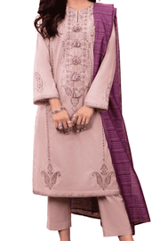 Lavender Embroidered Kurta with Plum Dupatta – Graceful and Elegant - M.M Collection - 