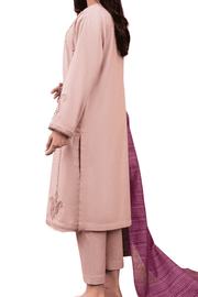 Lavender Embroidered Kurta with Plum Dupatta – Graceful and Elegant - M.M Collection - 