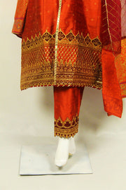 Mehendi Ceremony Outfit: Digital Prints & Applique Work - M.M Collection - 