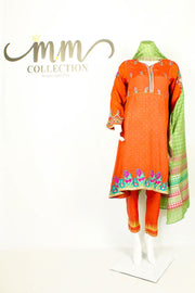 Modern Fusion: Digital Print Dupatta & Applique Dress with Belted Shalwar - M.M Collection - 