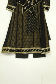 Modern Meets Mughal Frock with Handcrafted Moti Jacket & Digital Print Dupatta (Kids) - M.M Collection - 