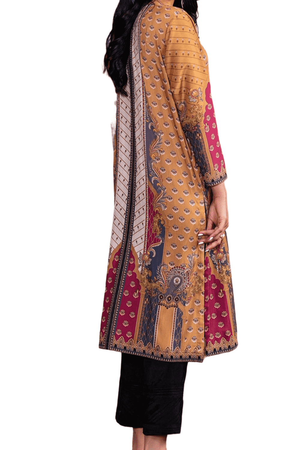 Royal Maroon and Mustard Printed Kurta – Regal Elegance - M.M Collection - 