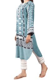 Teal Geometric Printed Kurta – Modern Elegance - M.M Collection - 