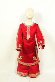 Timeless Elegance: Machine-Embroidered Dress with Flared Shalwar - M.M Collection - 