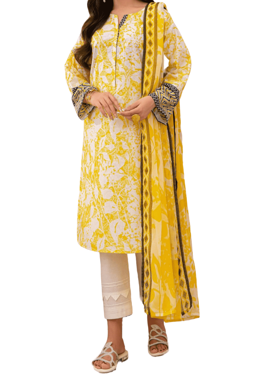 Yellow Floral Printed Kurta – Fresh and Radiant - M.M Collection - 
