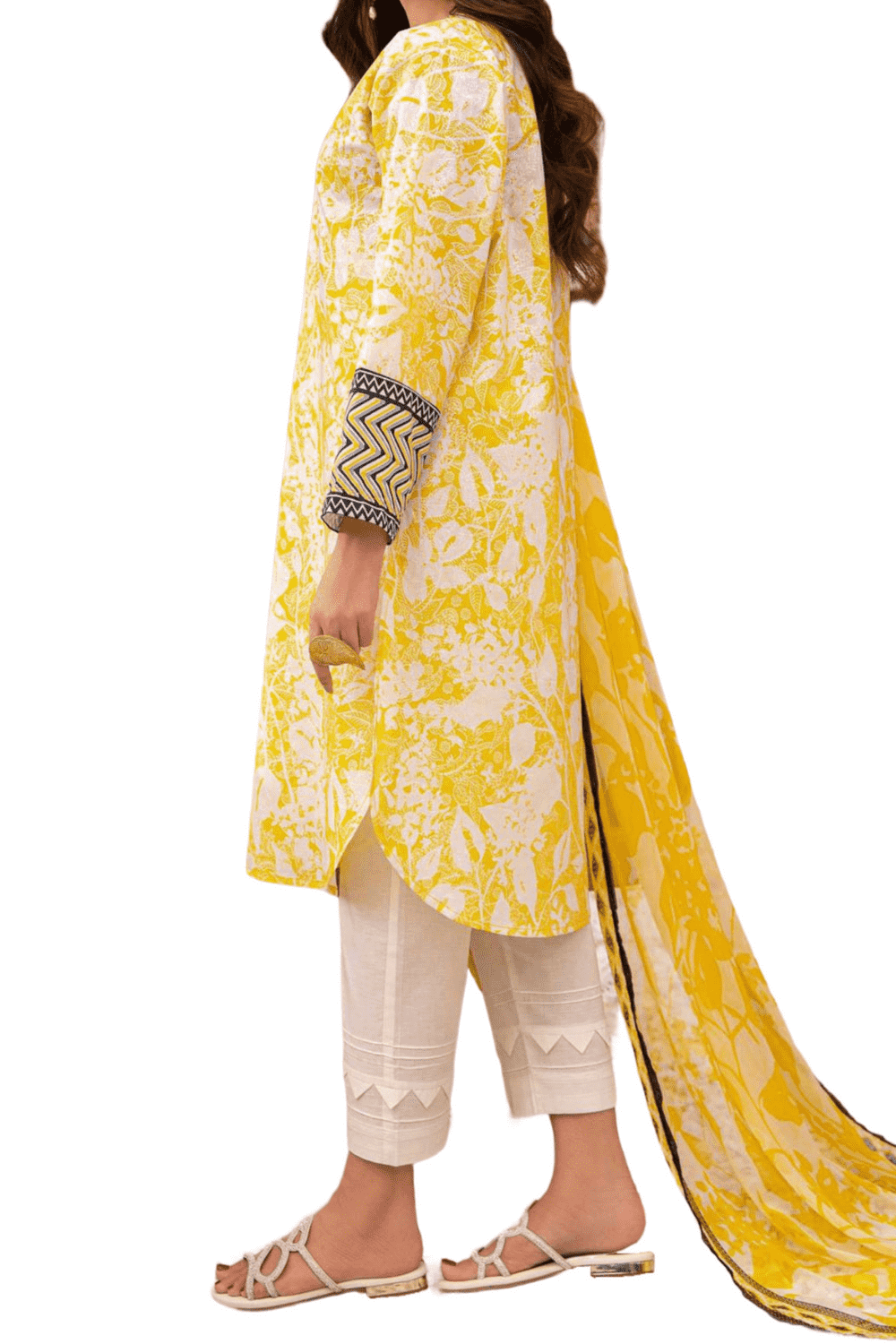 Yellow Floral Printed Kurta – Fresh and Radiant - M.M Collection - 